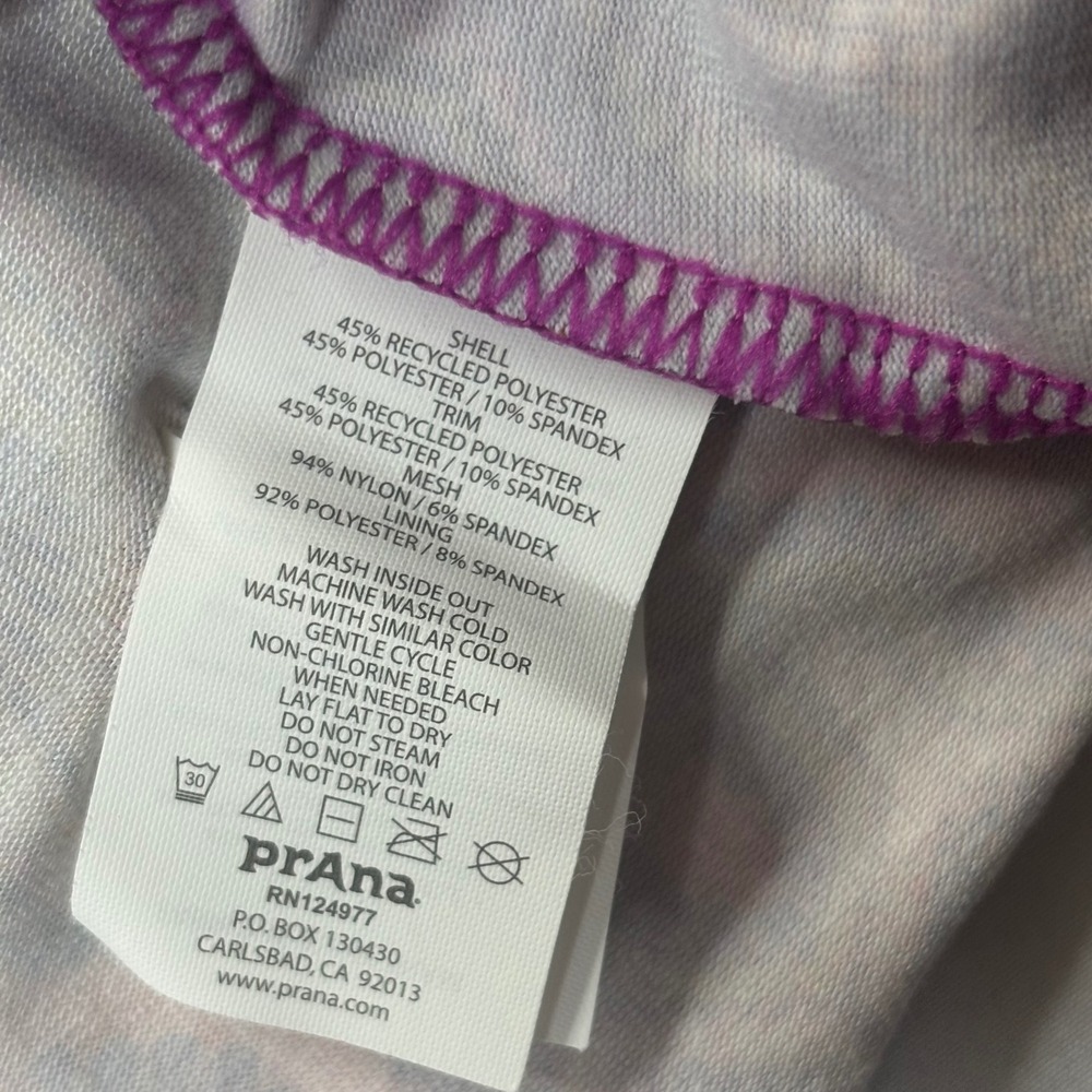 prAna Women's Racerback Athletic Dress L Purple Geometric Print Stretch Yoga - Picture 7 of 10